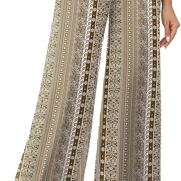 Women's Stretchy Wide Leg Palazzo Lounge Pants with Pockets Casual Comfy High Wa - Picture 1 of 5